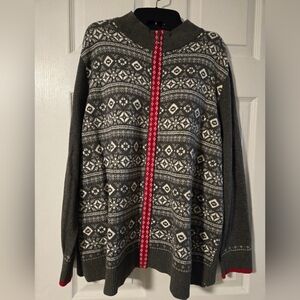 CJ Banks winter inspired zip up mock neck sweater